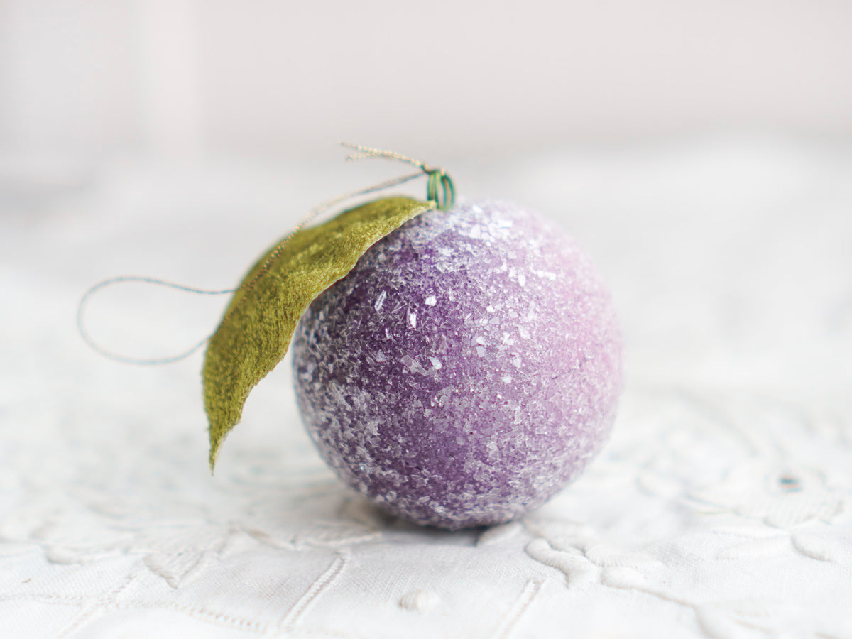 Spun Cotton Sugar Plum Christmas Ornaments