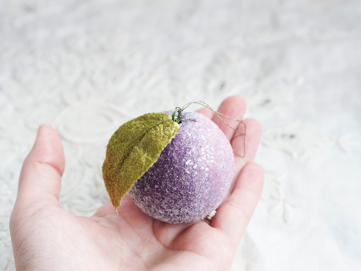 Spun Cotton Sugar Plum Christmas Ornaments