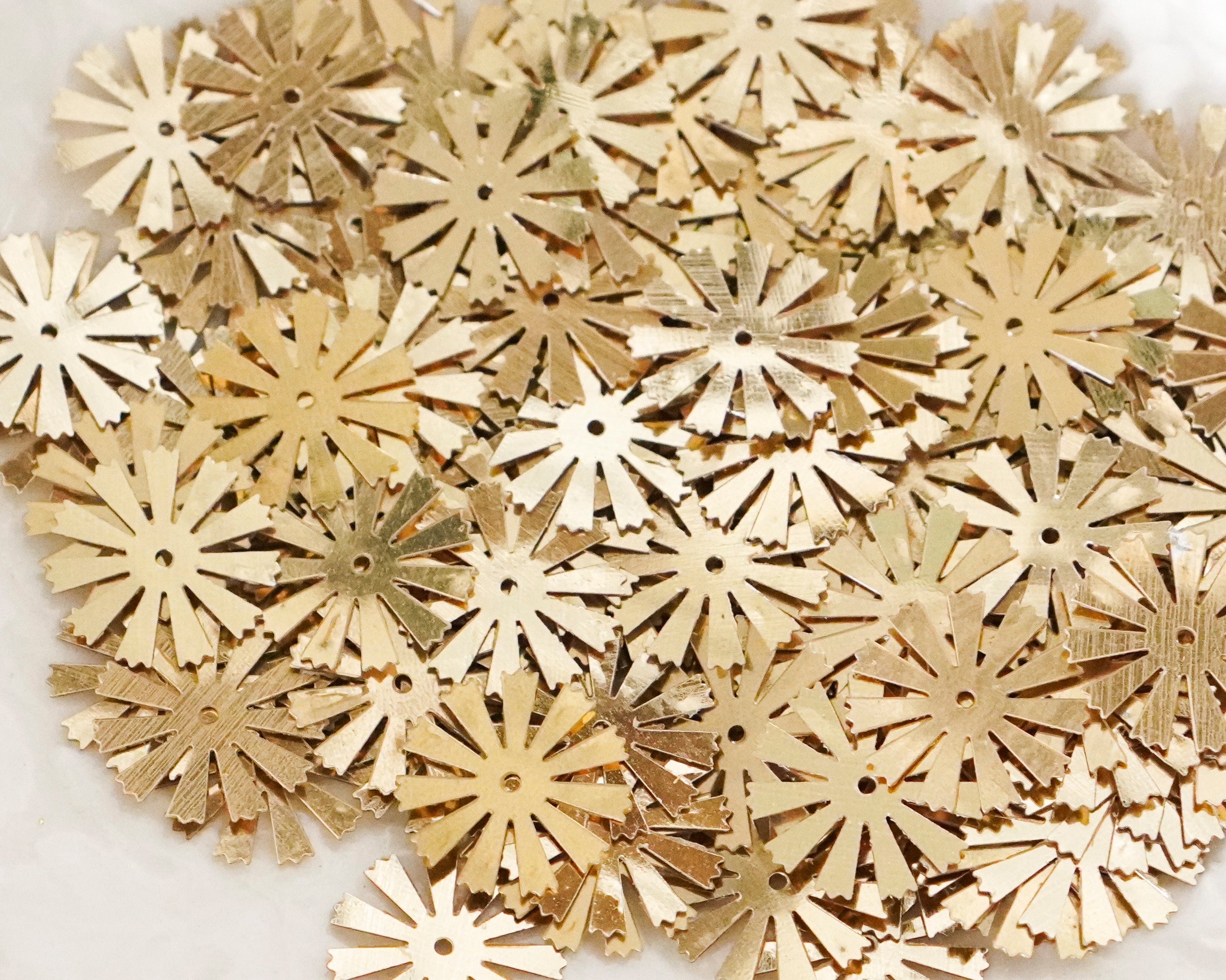 Gold Sunburst Sequins - Retro Sun Paillettes, 150 Pcs.