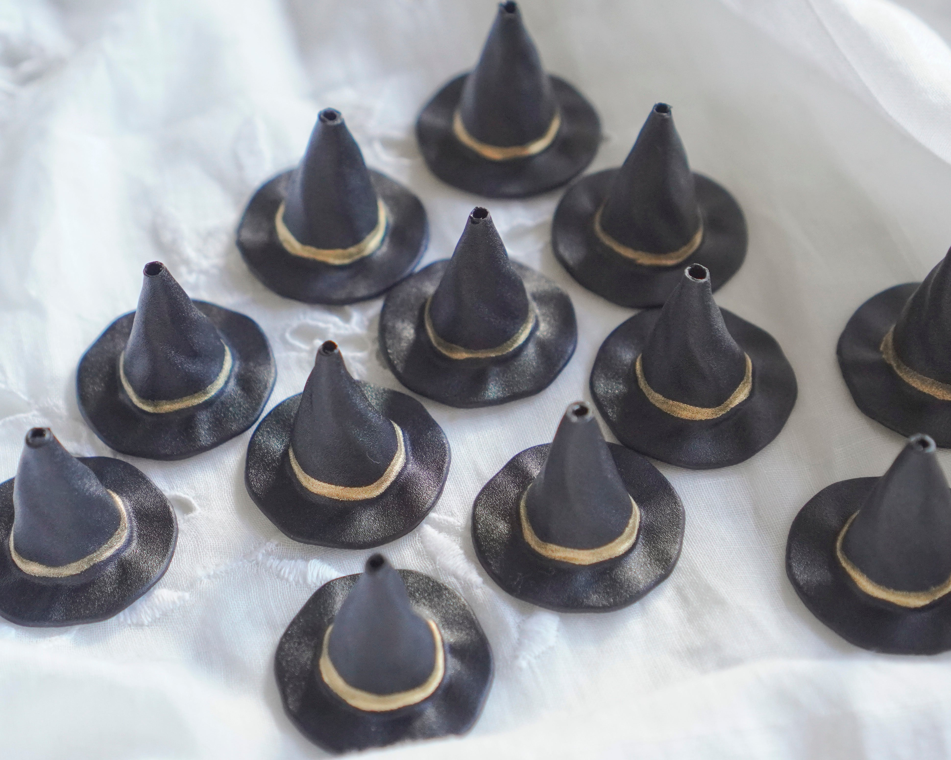 Miniature Witch Hats, Plastic Craft Hats (with Drilled Top Hole) - 12 Pcs.