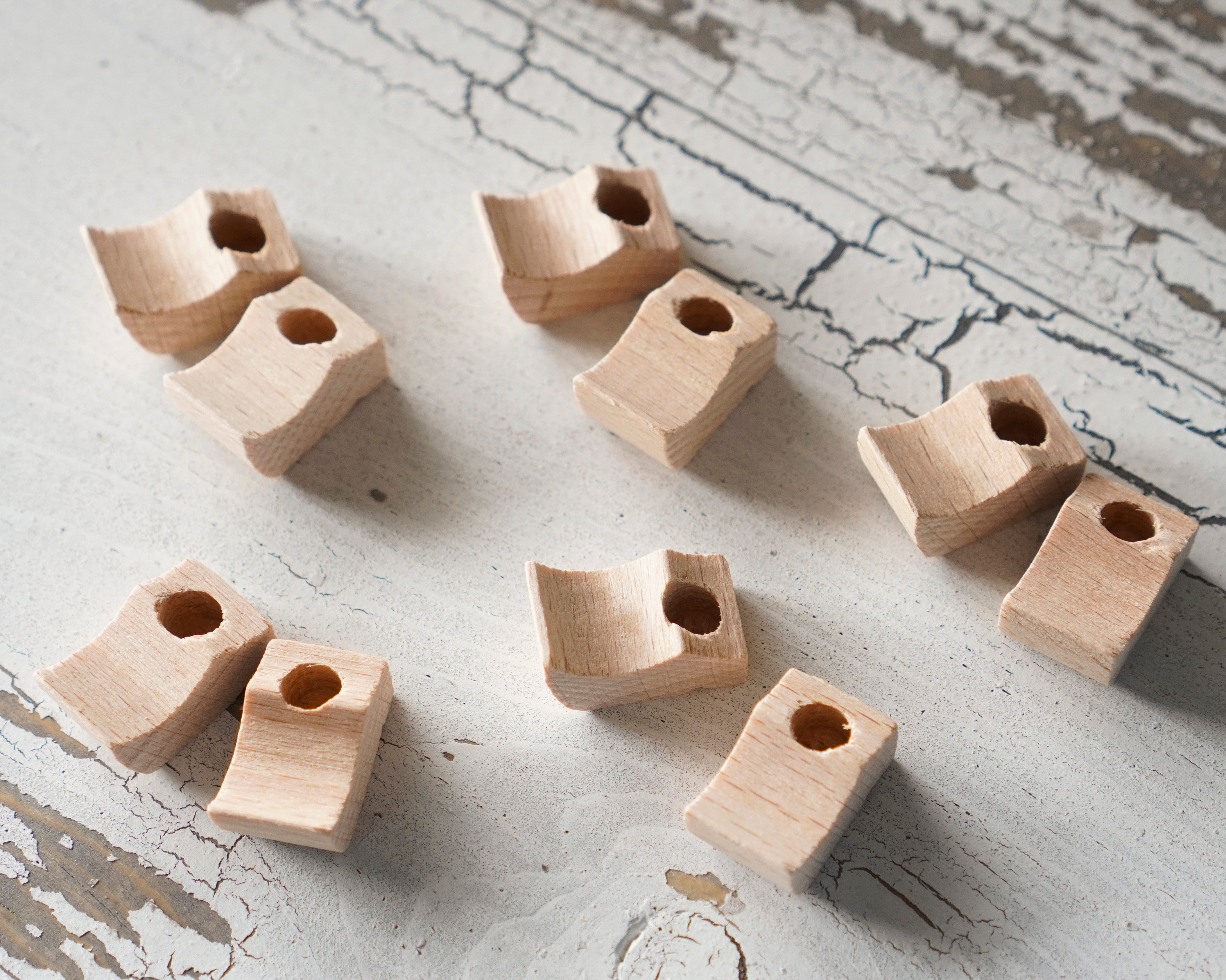 Miniature Wooden Shoes, Tiny Wood Figurine / Doll Clogs, 5 Pairs, 10 Pcs