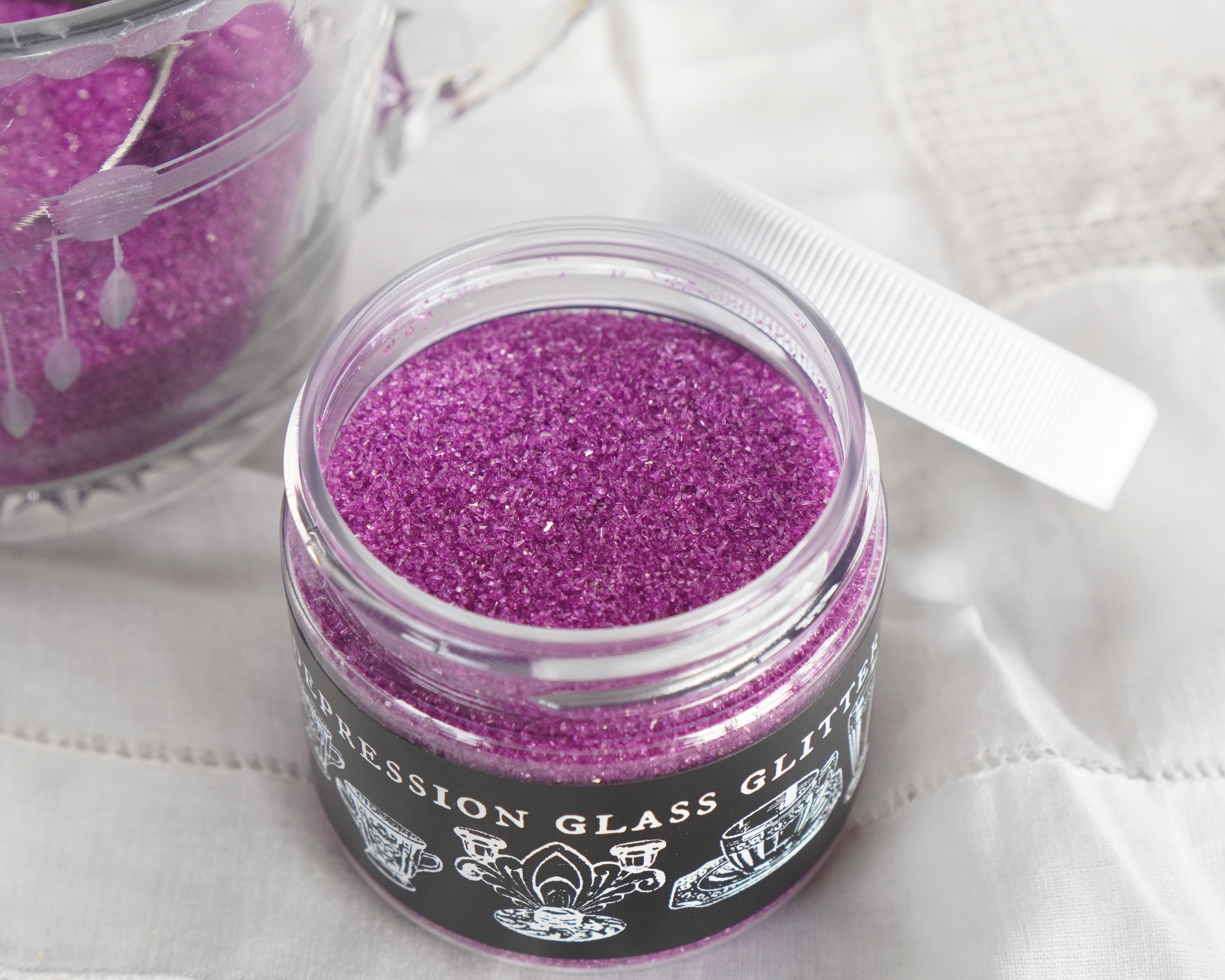 Depression Glass Glitter, Plum Purple