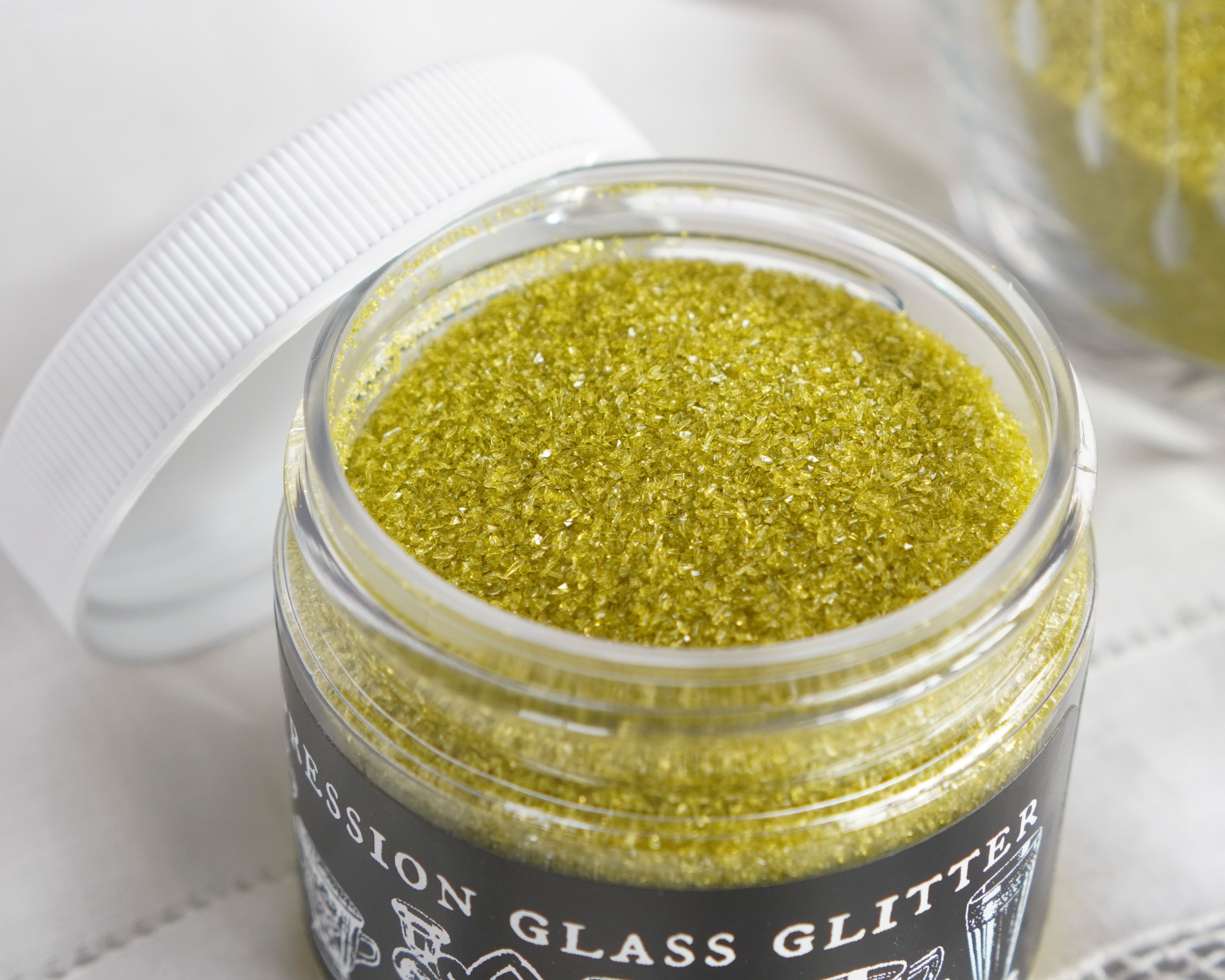 Depression Glass Glitter, Chartreuse Yellow Green