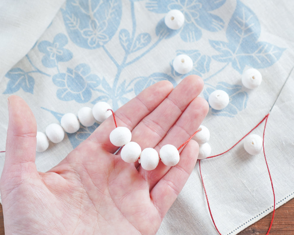 Spun Cotton Paper BEADS, 12mm, 50 Pcs.