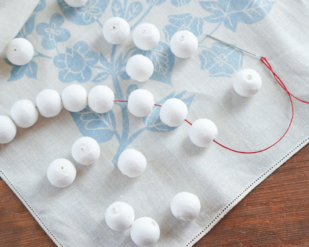 18mm Spun Cotton Paper BEADS, 50 Pcs.