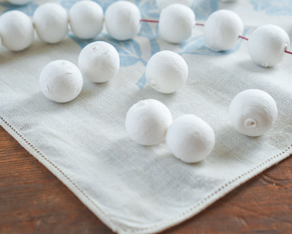 18mm Spun Cotton Paper BEADS, 50 Pcs.
