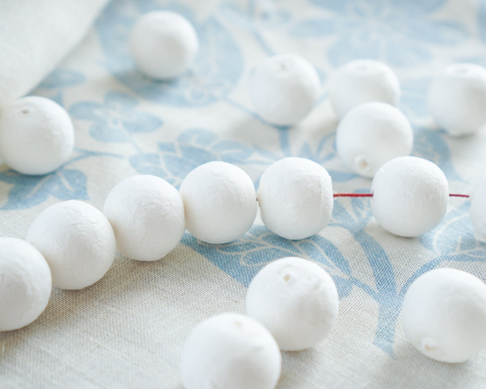 18mm Spun Cotton Paper BEADS, 50 Pcs.