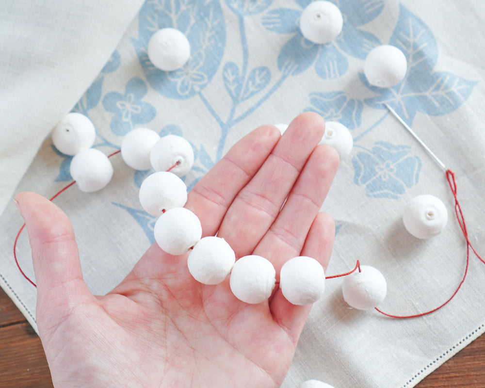 18mm Spun Cotton Paper BEADS, 50 Pcs.