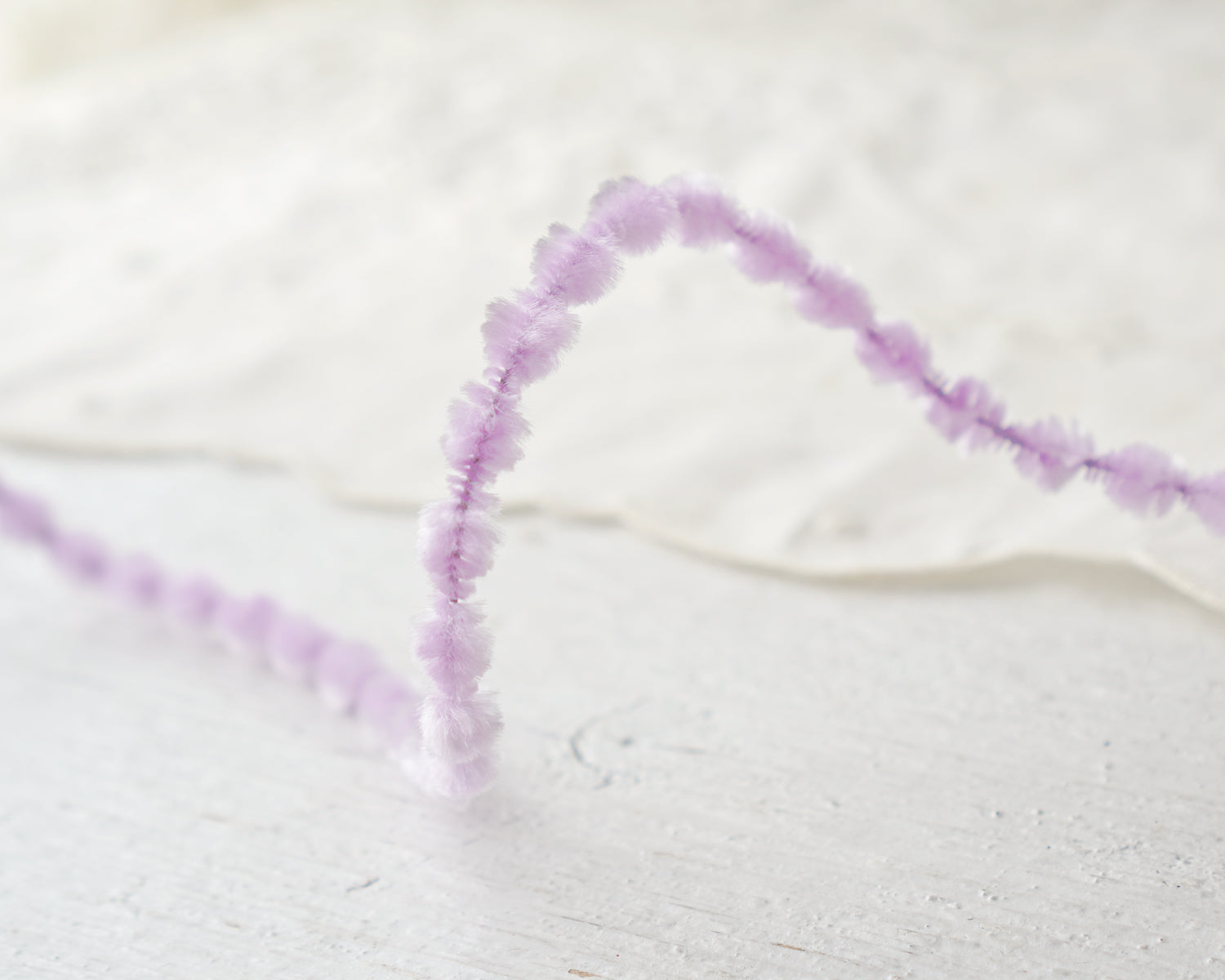Caterpillar Bump Chenille - Lavender Crushed Velvet Wired Trim, 3 Yds.