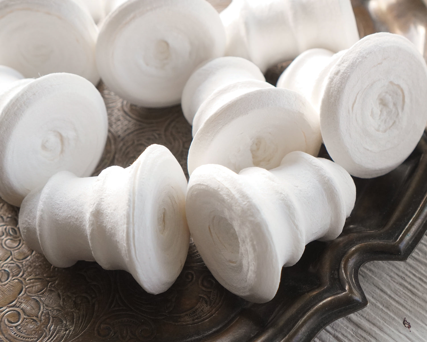 Spun Cotton Bells - 40mm Retro Striped Bell Craft Shapes, 12 Pcs.