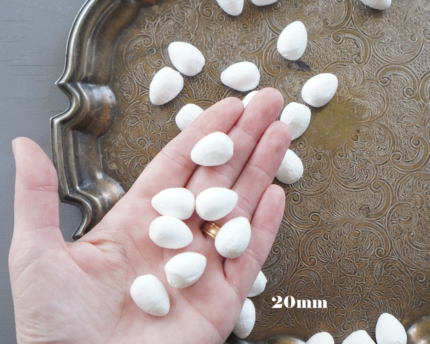 Spun Cotton Eggs, Vintage-Style Craft Shapes, Select by Size