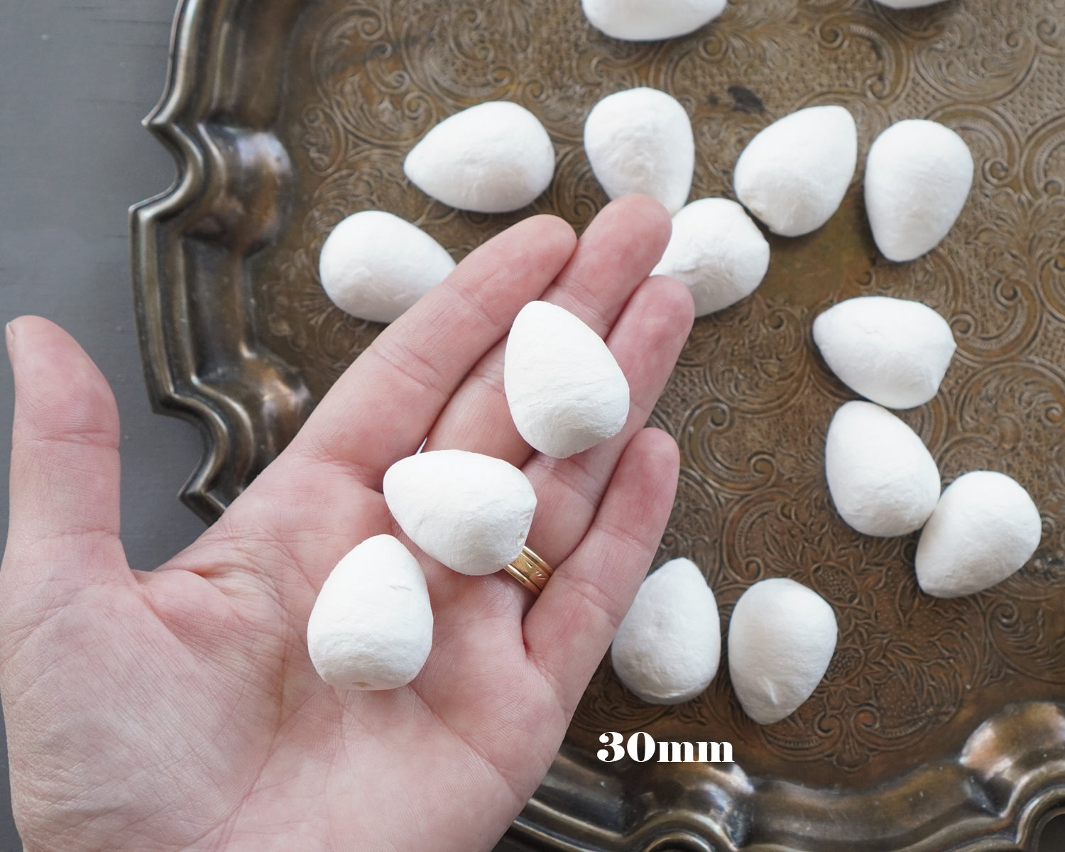 Spun Cotton Eggs, Vintage-Style Craft Shapes, Select by Size