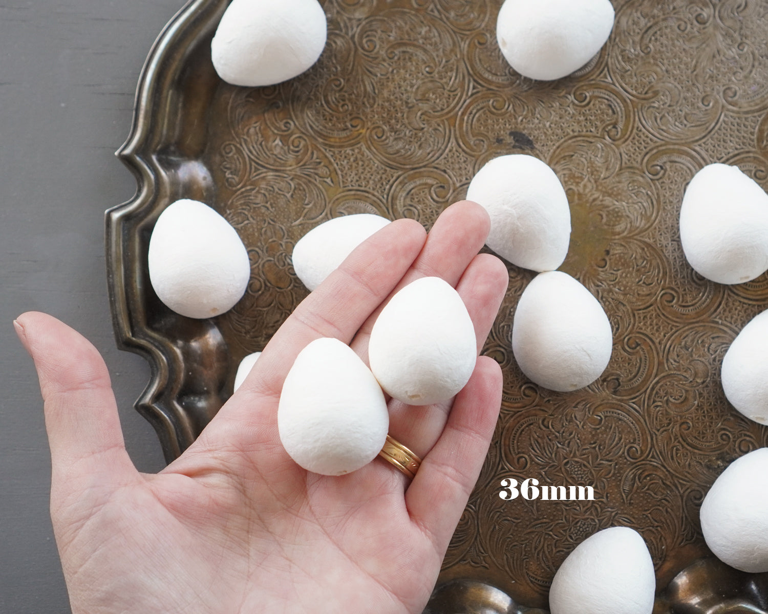 Spun Cotton Eggs, Vintage-Style Craft Shapes, Select by Size