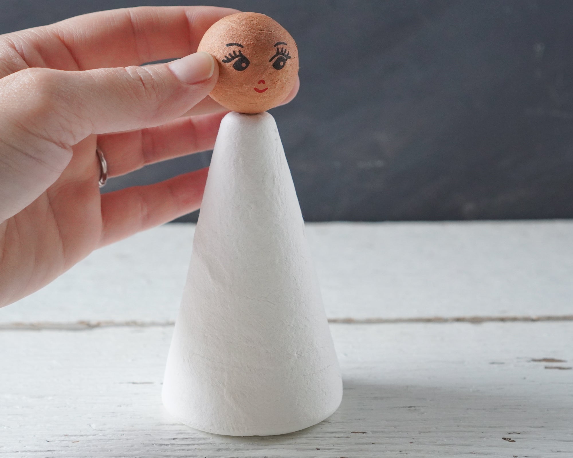 Large Spun Cotton Cone Body - Vintage-Style Angel Form Craft Shapes, 3 Pcs.