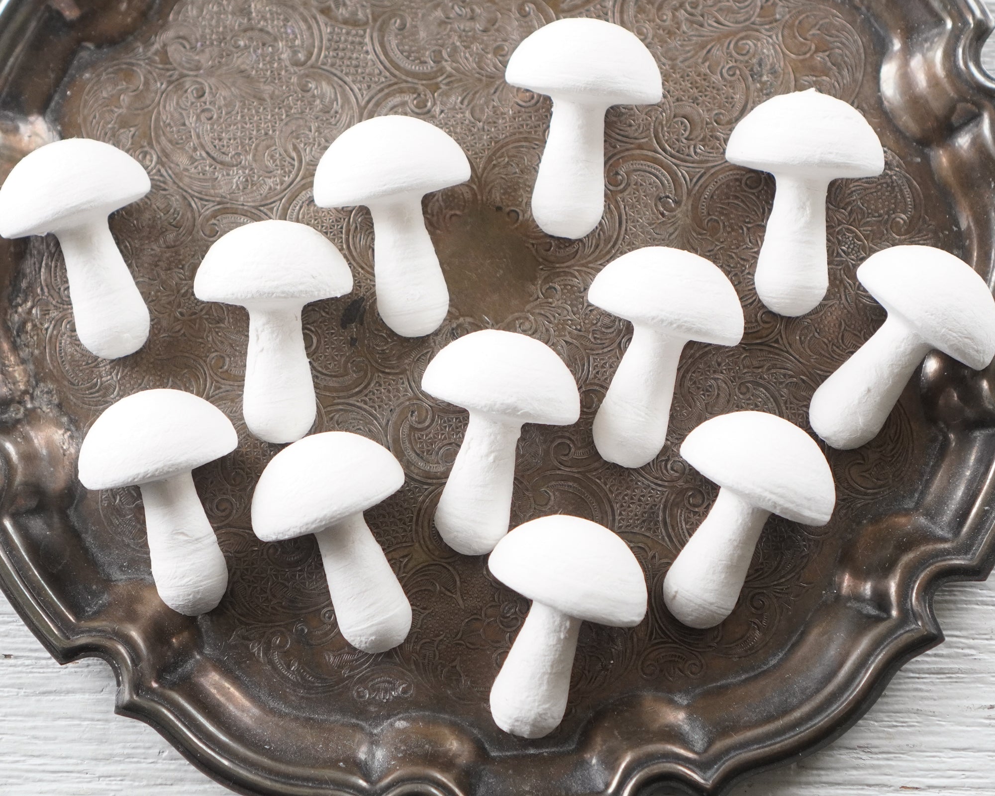 Tall Toadstools - Large Spun Cotton Mushrooms 50 x 35mm, 12 Pcs.