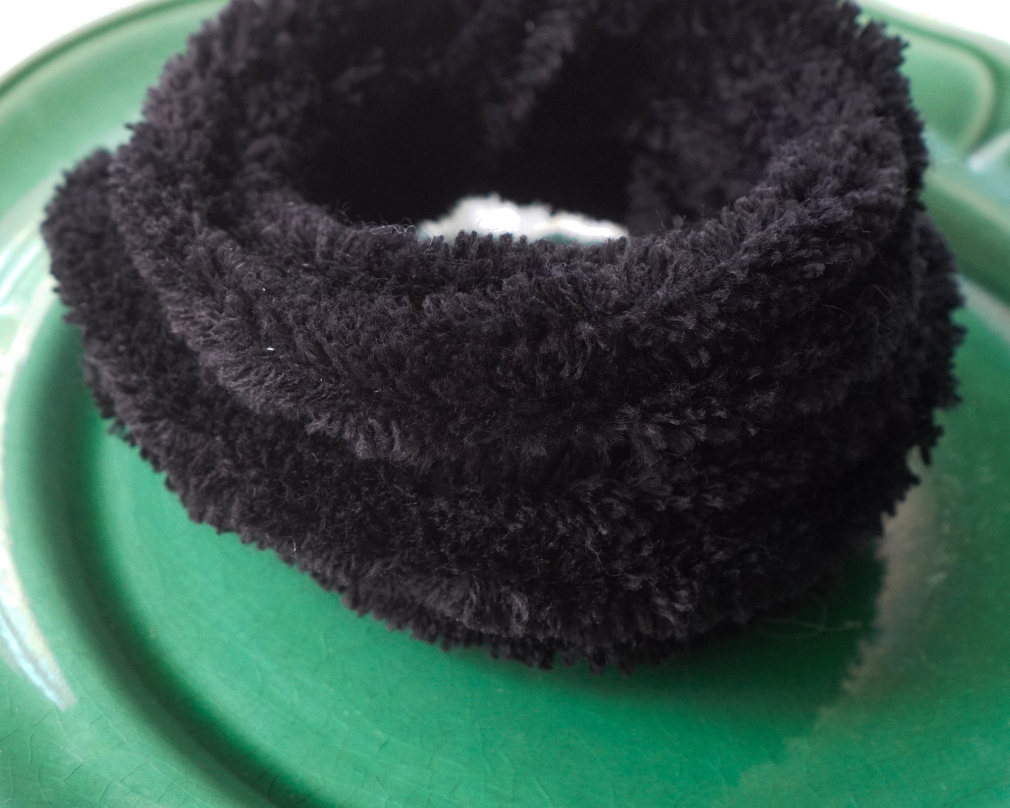 Wired Black Yarn Trim - Fluffy Yarn Fur Craft Cord, 3 Yds.