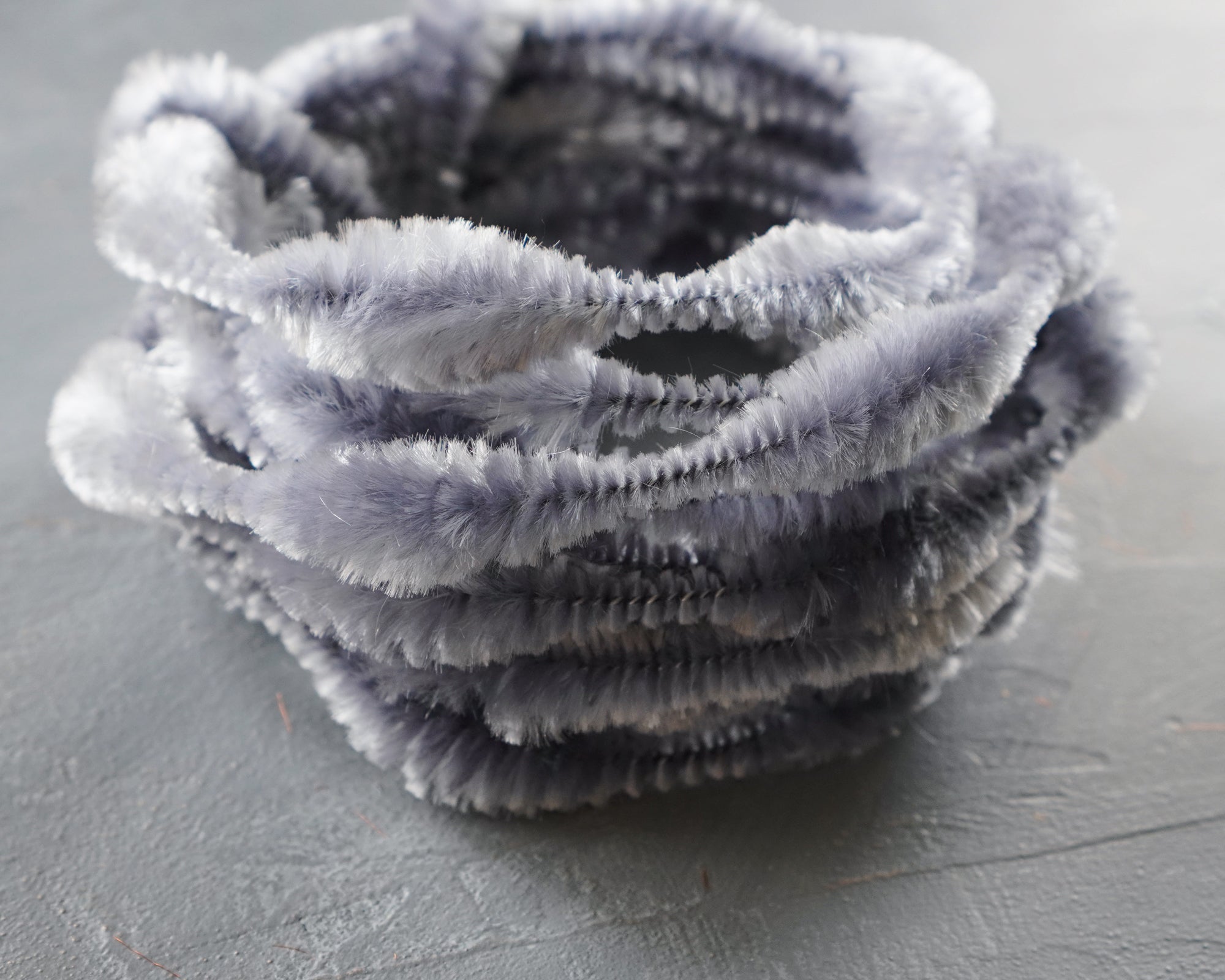 2 Inch Bump Chenille, Gray - Short Bump Pipe Cleaner Wired Craft Trim, 3 Yds.