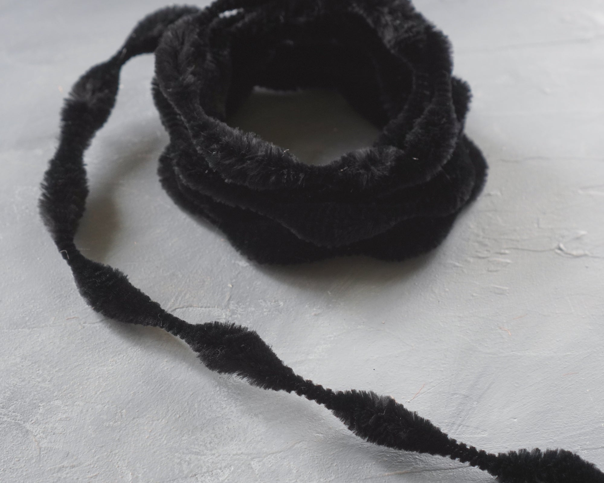 2 Inch Bump Chenille, Black - Short Bump Pipe Cleaner Wired Craft Trim, 3 Yds.