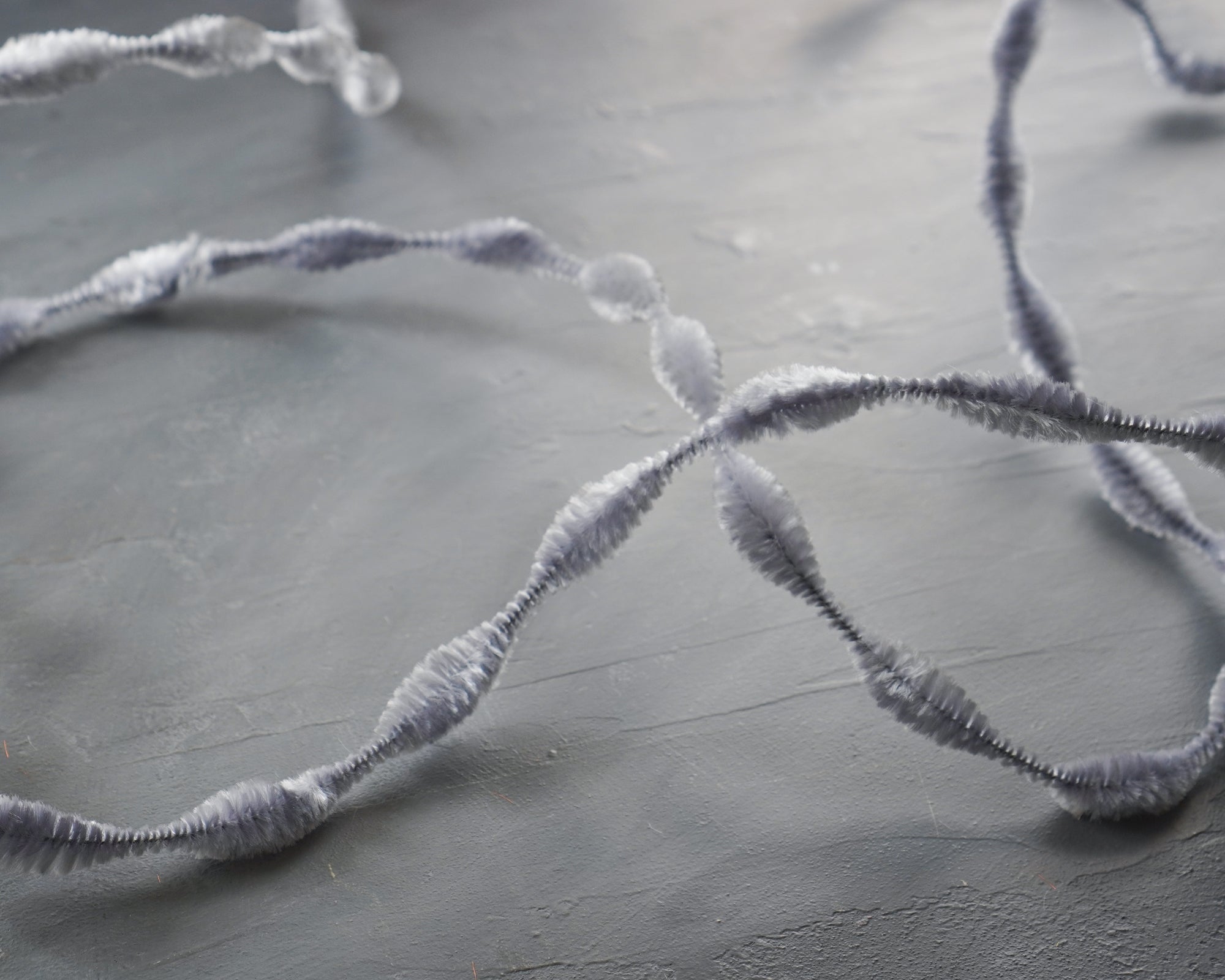2 Inch Bump Chenille, Gray - Short Bump Pipe Cleaner Wired Craft Trim, 3 Yds.
