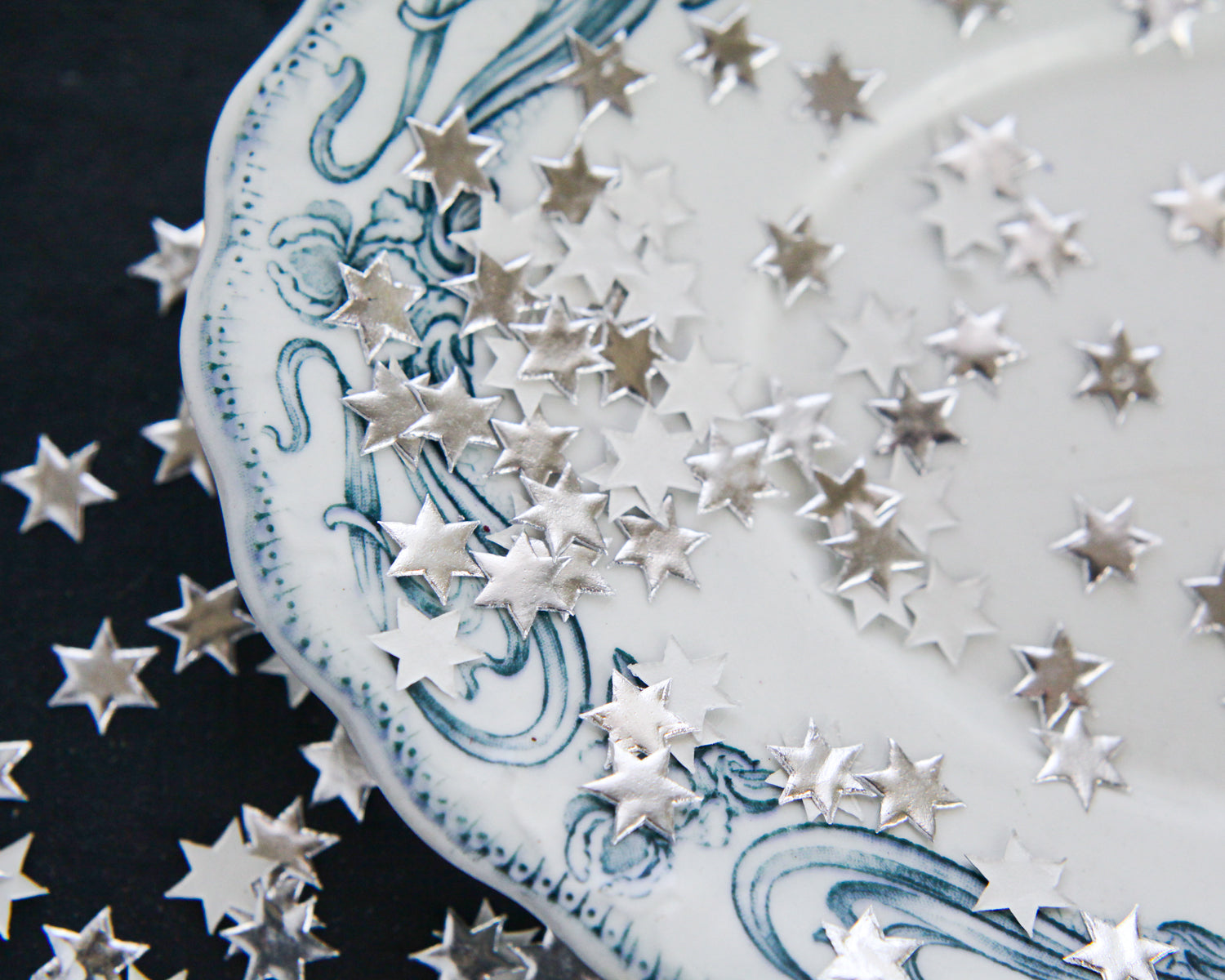 Tiny Paper Stars - Silver Foil Die Cut Star Shapes, 100 Pcs.