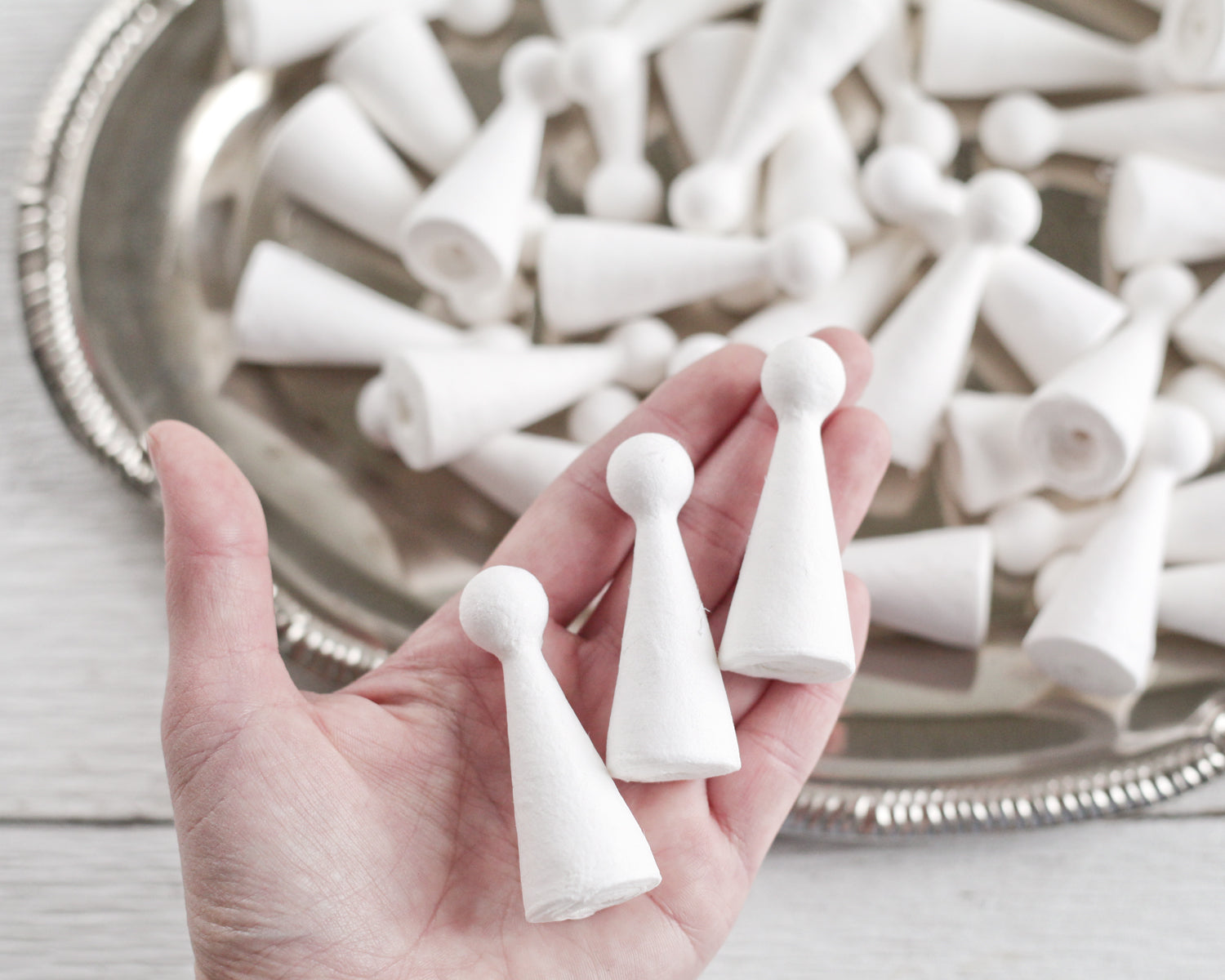 Slender Spun Cotton Angel / Mini Peg Doll - Vintage-Style Craft Shapes, 12 Pcs.