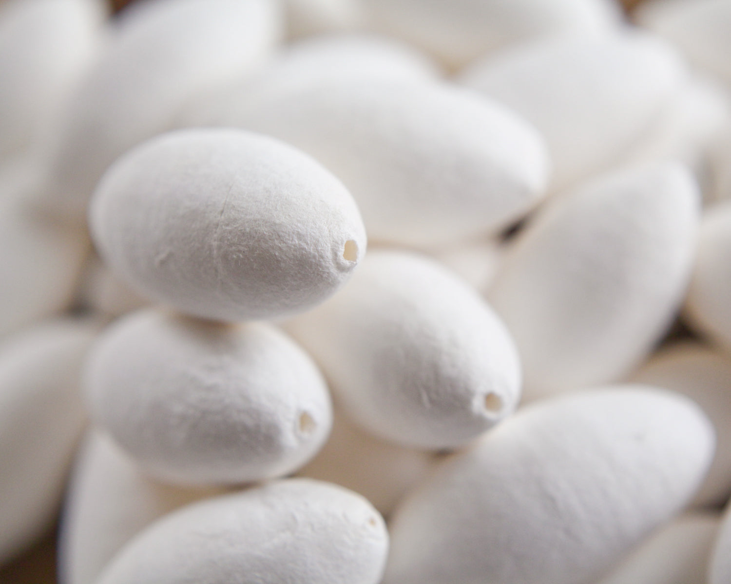 Spun Cotton Oval Buds / Bulbs - 55mm Vintage-Style Craft Shapes, 12 Pcs.