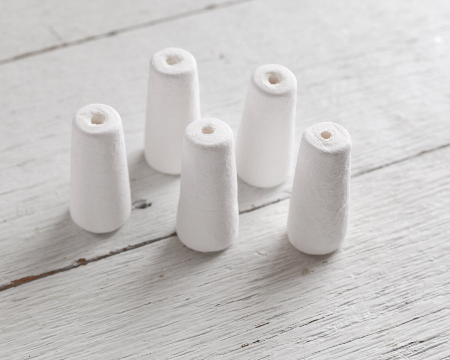 Large Spun Cotton Stoppers - 54mm Tapered Peg / Plug Craft Shapes, 5 Pcs.