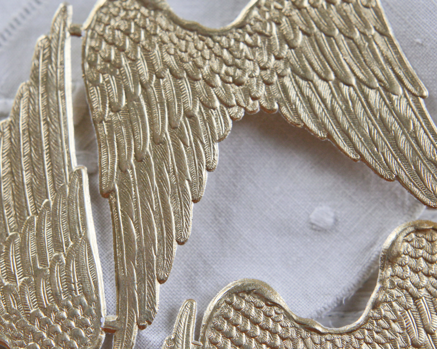 Paper Angel Wings - Embossed Gold Foil Die Cut Dresden Paper Wings, 4 Pcs.