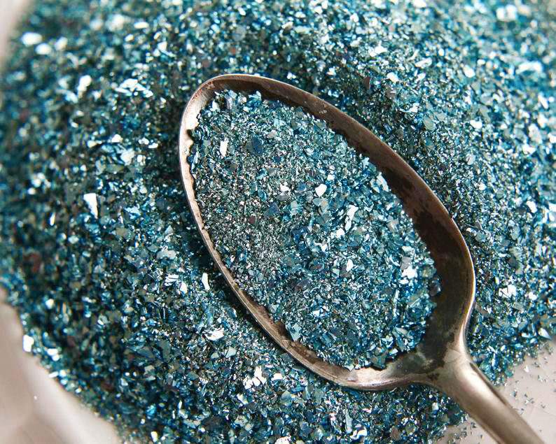 German Glass Glitter, Aqua Blue