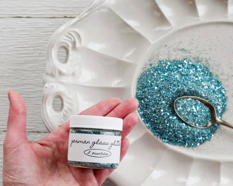 German Glass Glitter, Aqua Blue