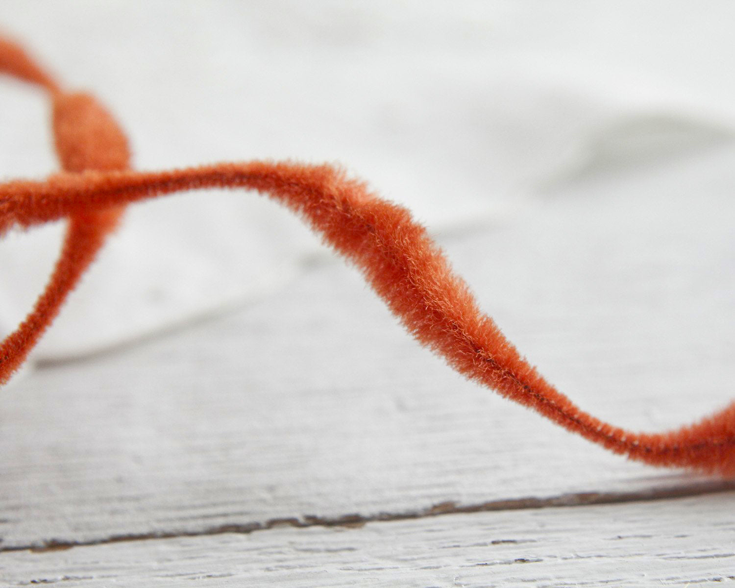 Fuzzy Bump Chenille - Vintage Burnt Orange Wired Craft Trim, 3 Yds.