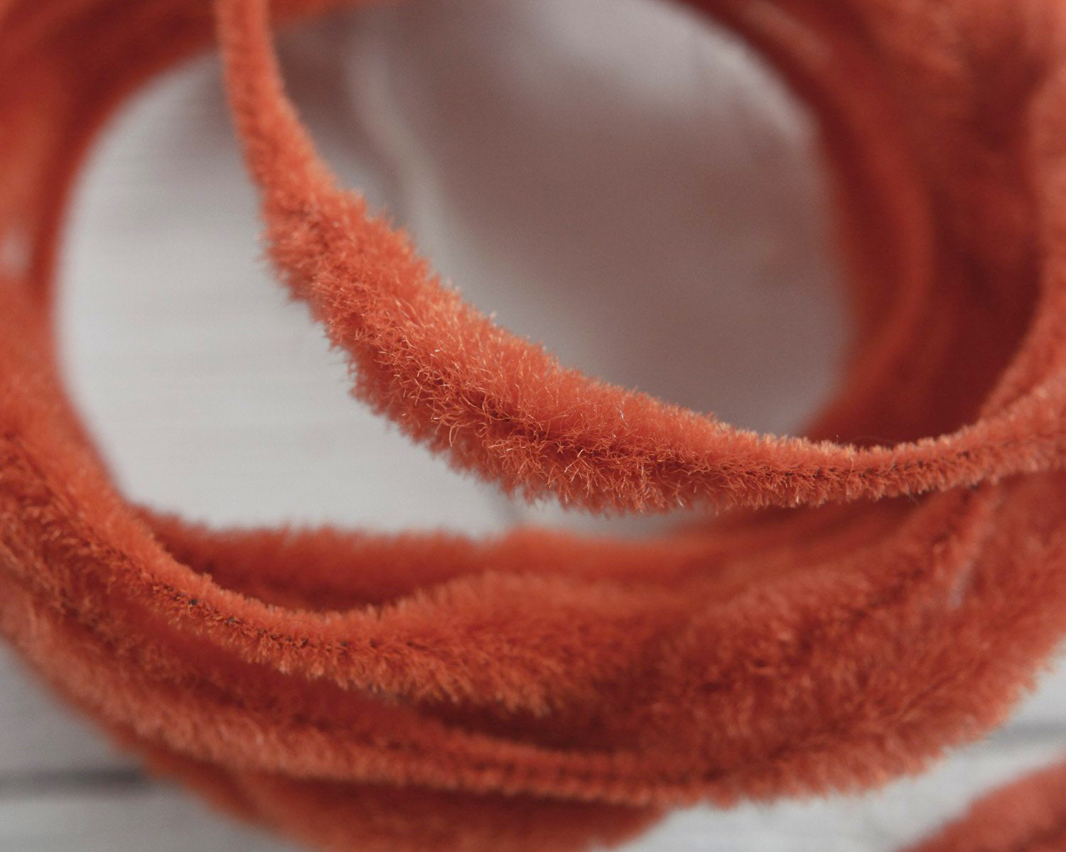 Fuzzy Bump Chenille - Vintage Burnt Orange Wired Craft Trim, 3 Yds.