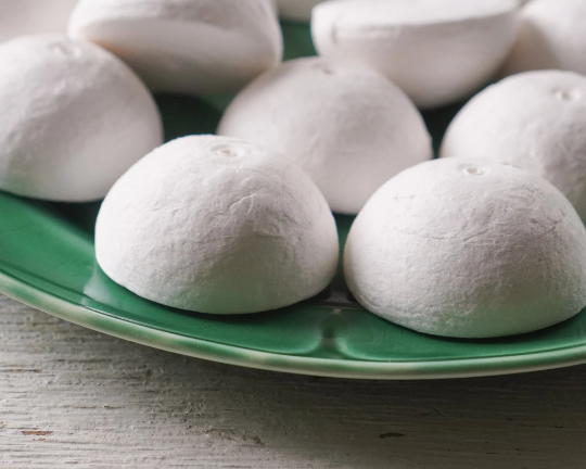 50mm Spun Cotton Hemisphere Half Balls, Mushroom Cap Craft Shapes, 12 Pcs.