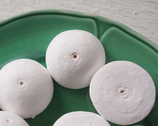 50mm Spun Cotton Hemisphere Half Balls, Mushroom Cap Craft Shapes, 12 Pcs.