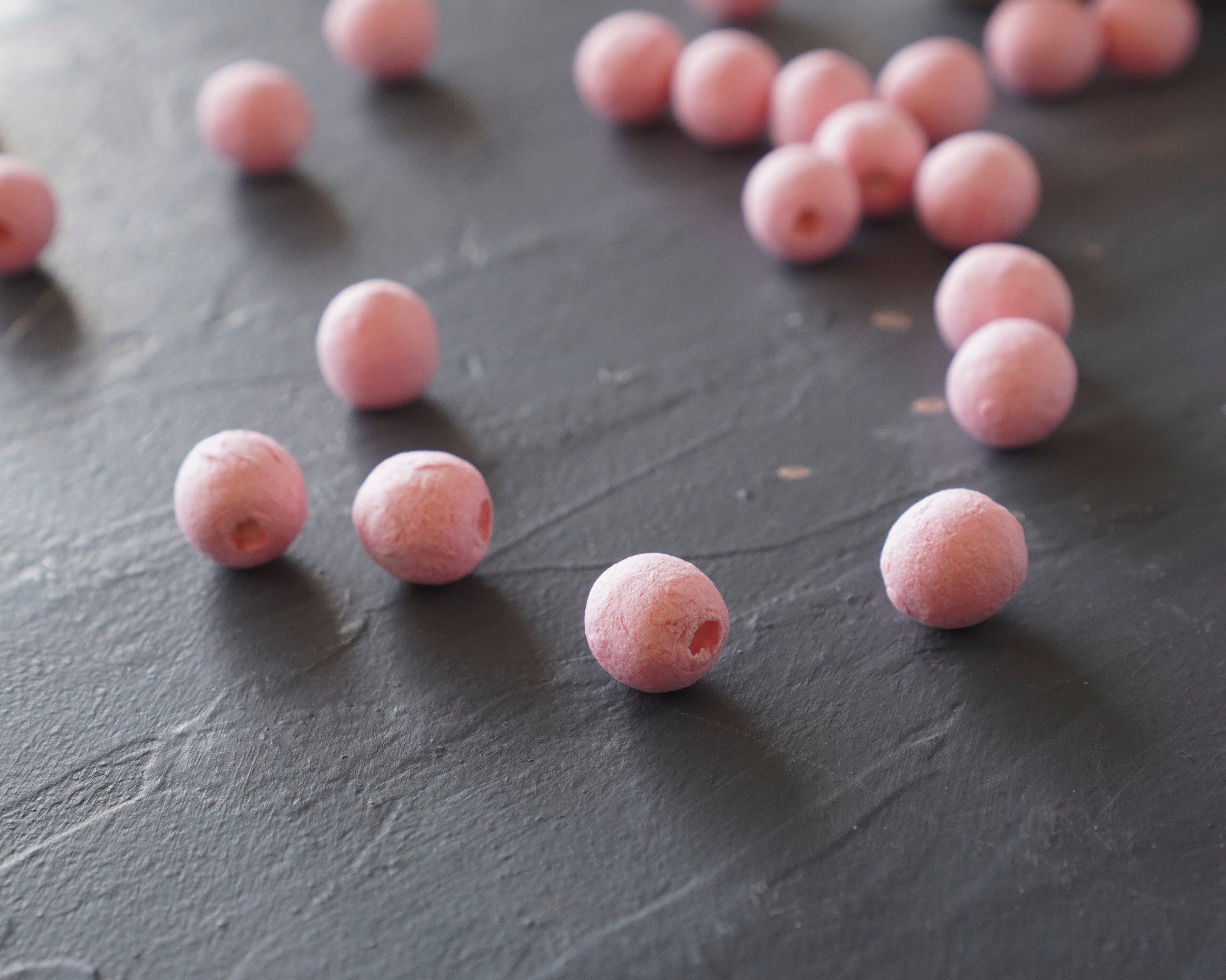 Elf Feet - Pink Tinted Spun Cotton Eggs 12x10mm, 24 Pcs.
