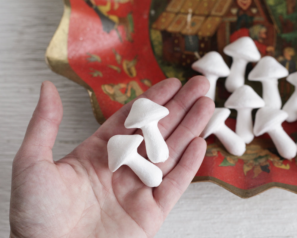 spun cotton mushroom ornament