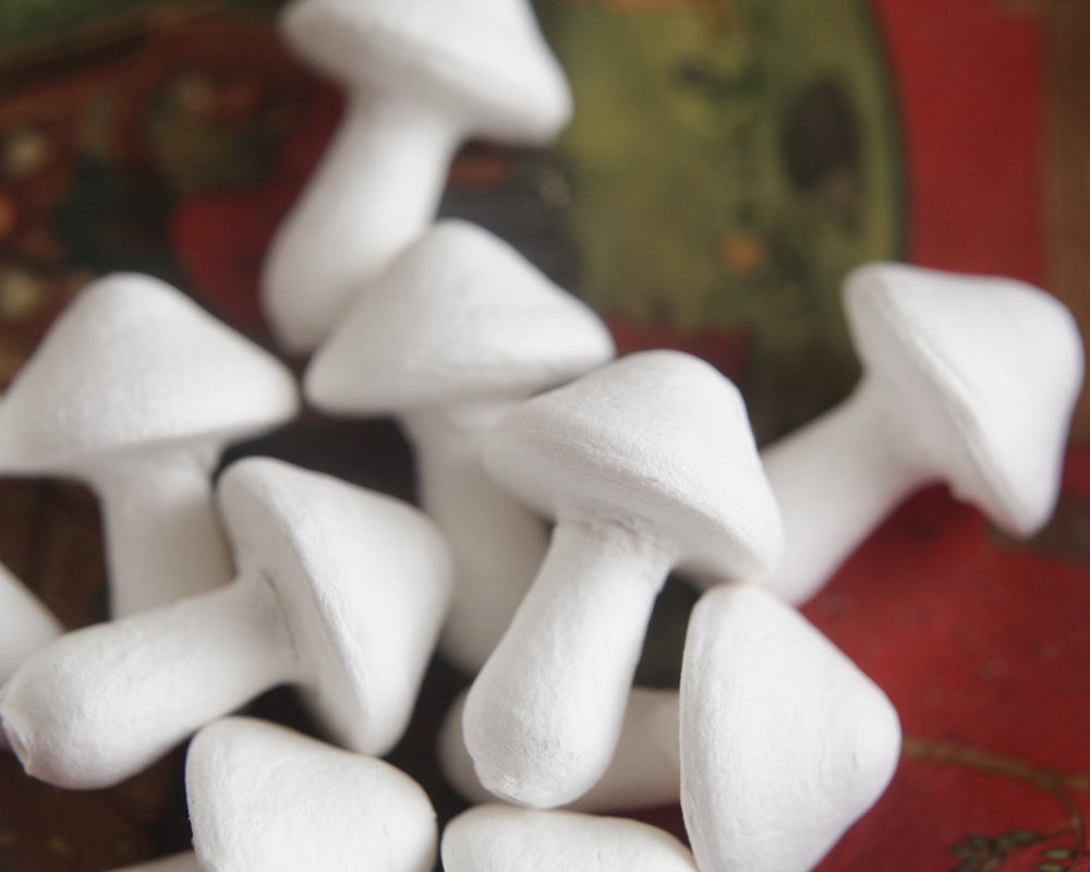 make spun cotton mushrooms