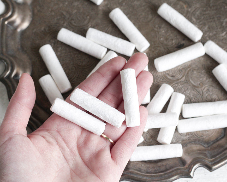 Spun Cotton Pegs - 1 3/4 Inch Miniature Candle Craft Shapes, 8 Pcs.