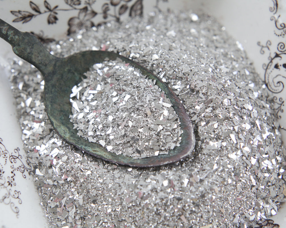 silver glass glitter