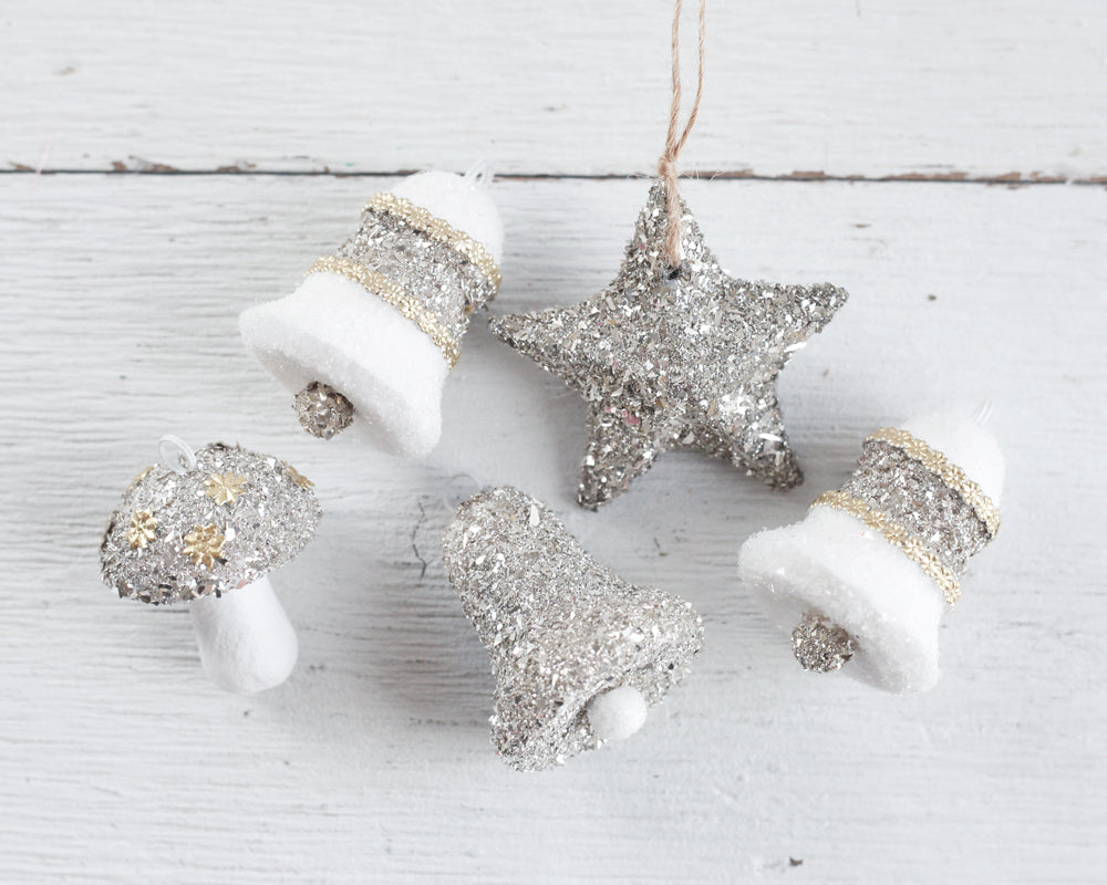 glass glitter ornaments