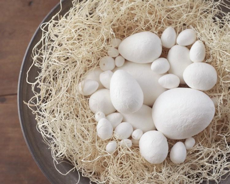 Spun Cotton Eggs, Vintage-Style Craft Shapes, Select by Size