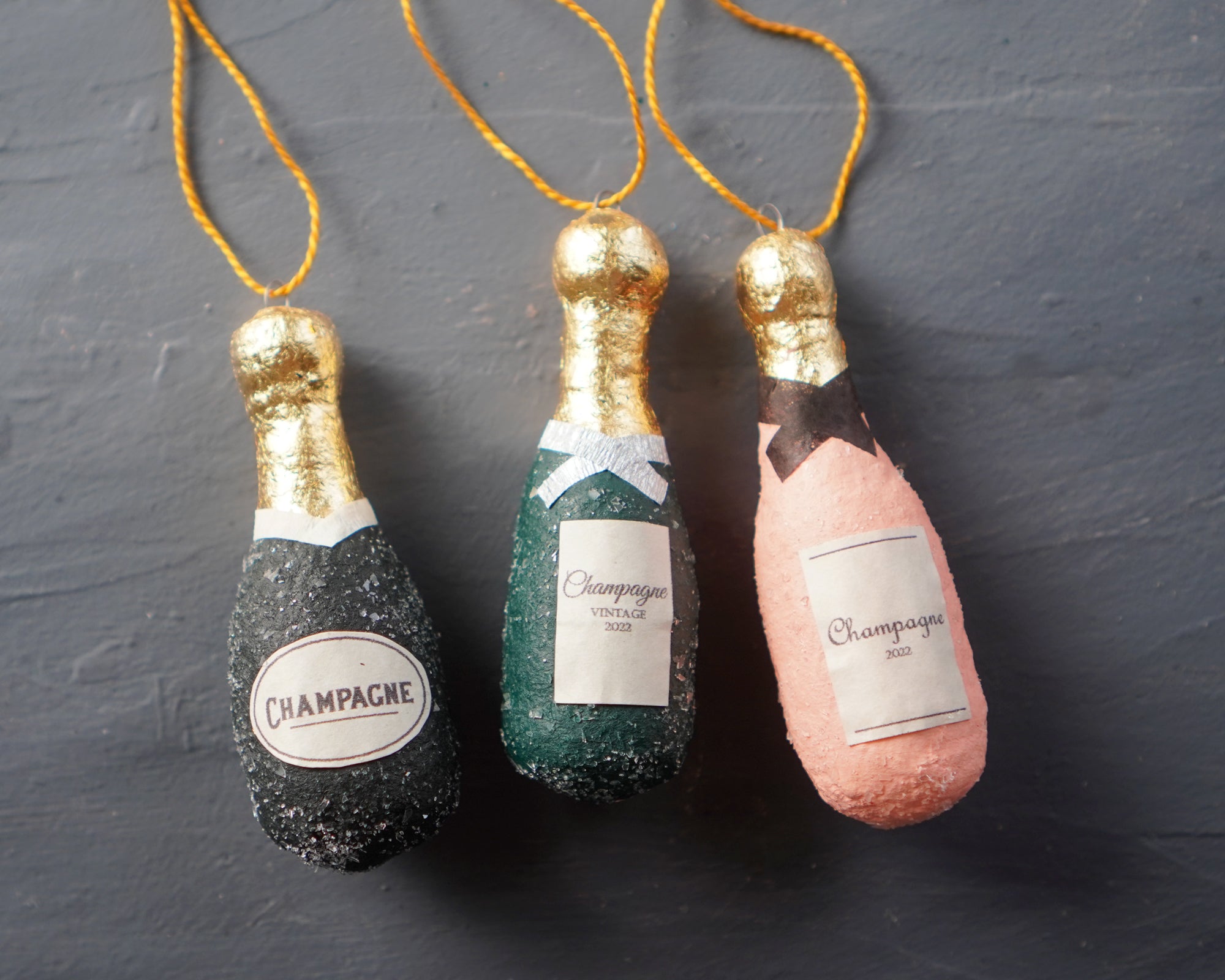 Spun Cotton How-To: Making Vintage Style Champagne Bottle Ornaments