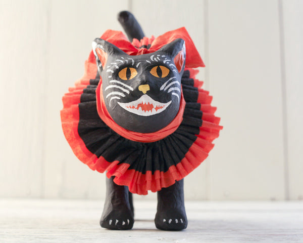 Painted Paper Mache Halloween Cat