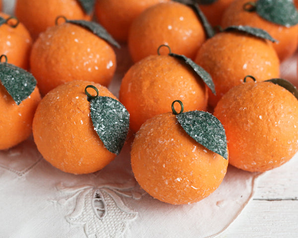How to Make a Sugared Orange Spun Cotton Ornament