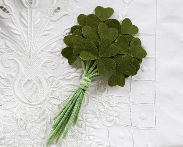 DIY Paper Shamrock Corsage for St. Patrick's Day