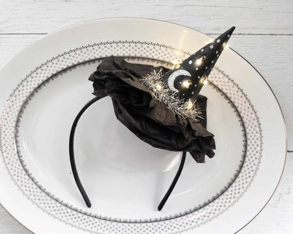 DIY Celestial Lighted Witch Hat Headband