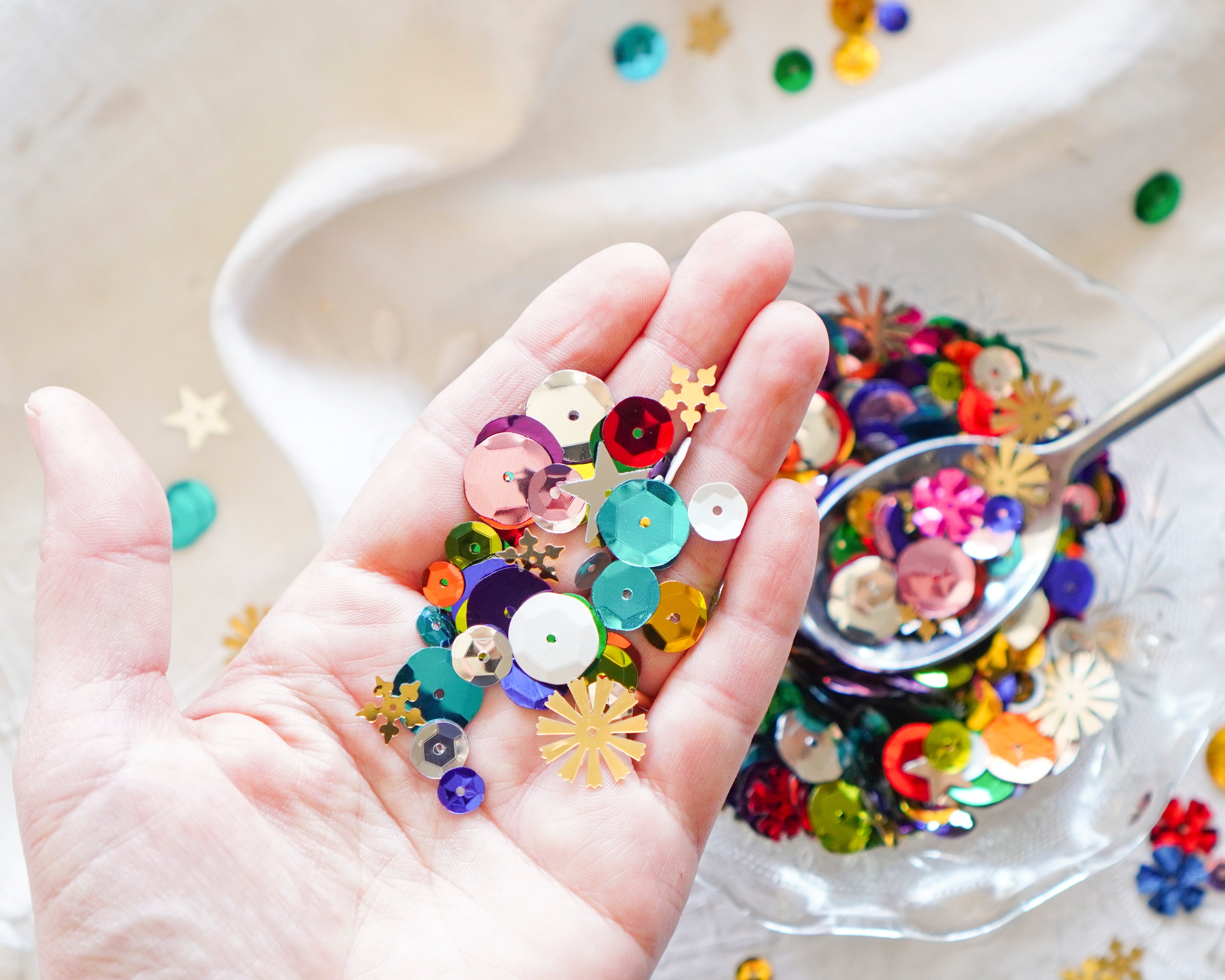 Retro Sequins and Spangles - Multi Color Novelty Mix, 1/2 Cup