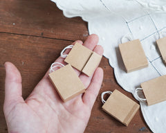 Miniature Shopping Bags - Tiny Dollhouse 1:12 Scale Kraft Paper Gift Bags, 6 Pcs.