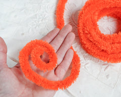 Wired Orange Yarn Trim - Fluffy Yarn Fur Craft Cord, 3 Yds.