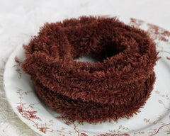 Wired Yarn Trim - Fluffy Brown Yarn Fur Craft Cord, 3 Yds.